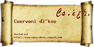 Cserveni Ákos névjegykártya